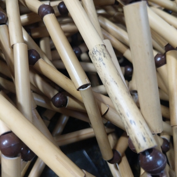 Vintage 70's Bamboo Wood Curtain Door Tiki  Bar Decor 35” x 70” Boho Hippie Hips - Picture 16 of 17